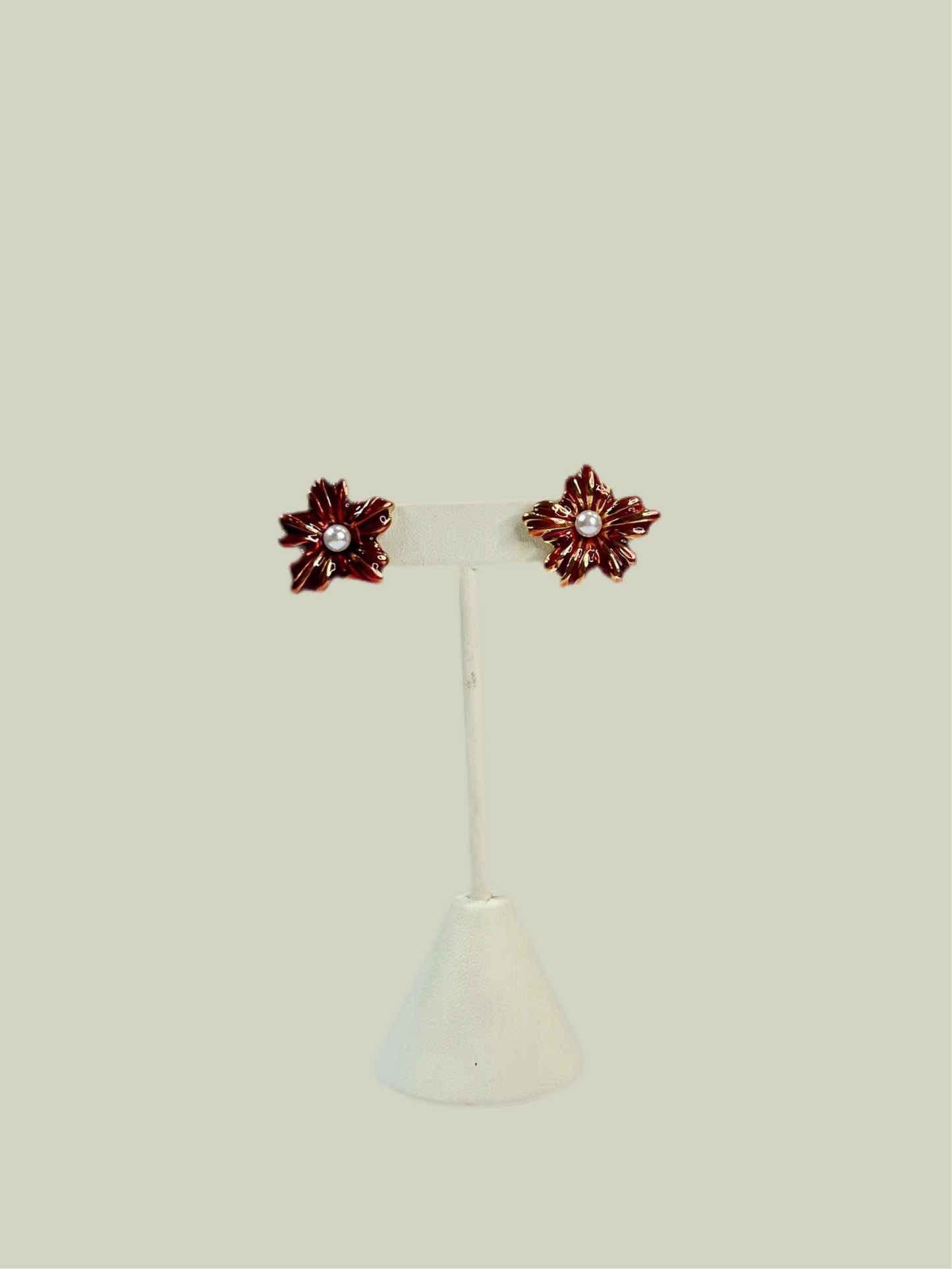 Aretes Flor Roja