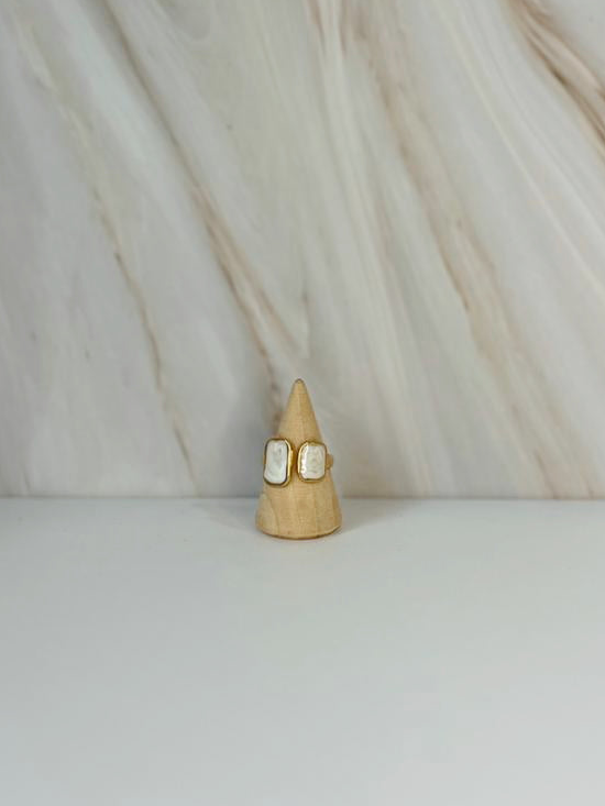 Anillo cuadros blanco