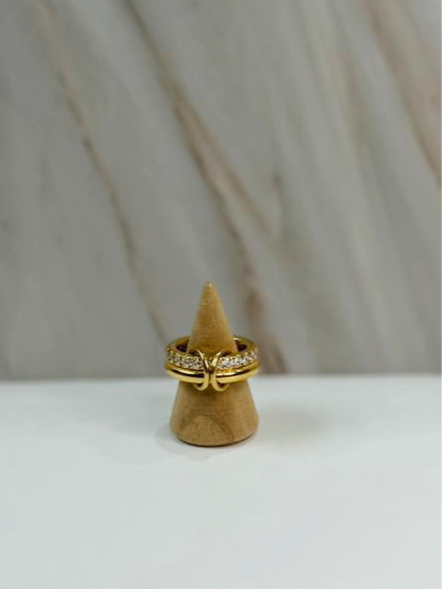 Anillo doble dorado #8