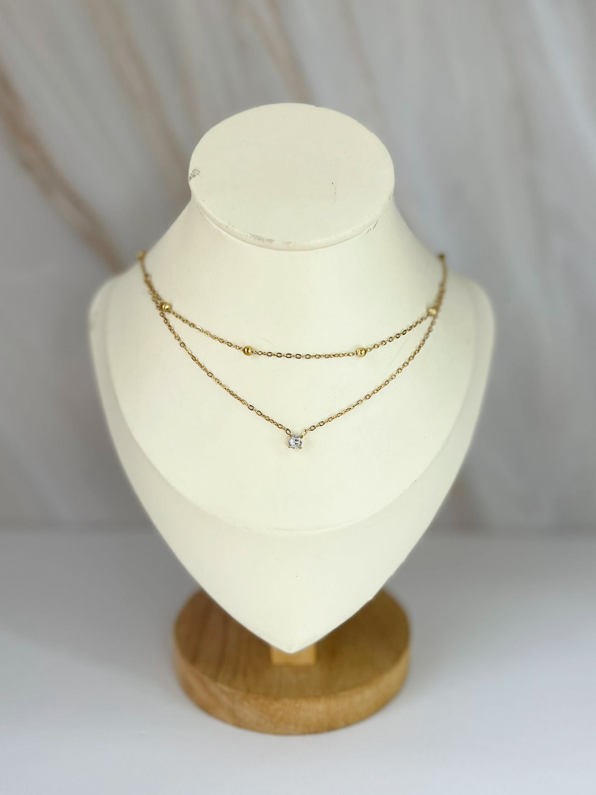 Collar doble mini circonia