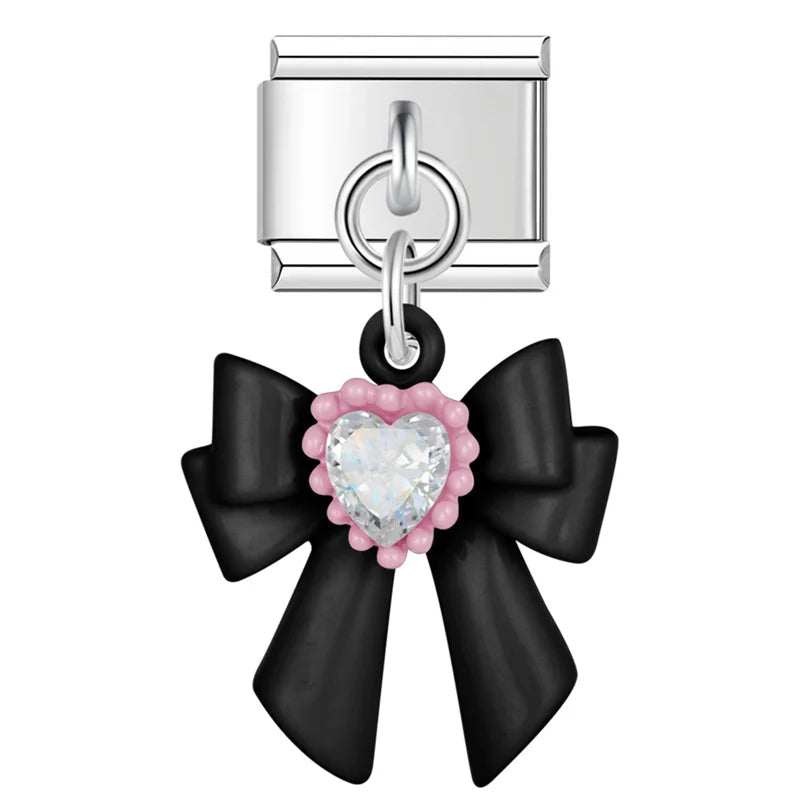 Charm Moño Negro Colgante