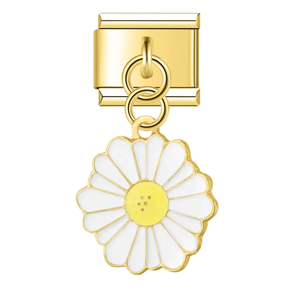 Charm Flor Colgante Dorado