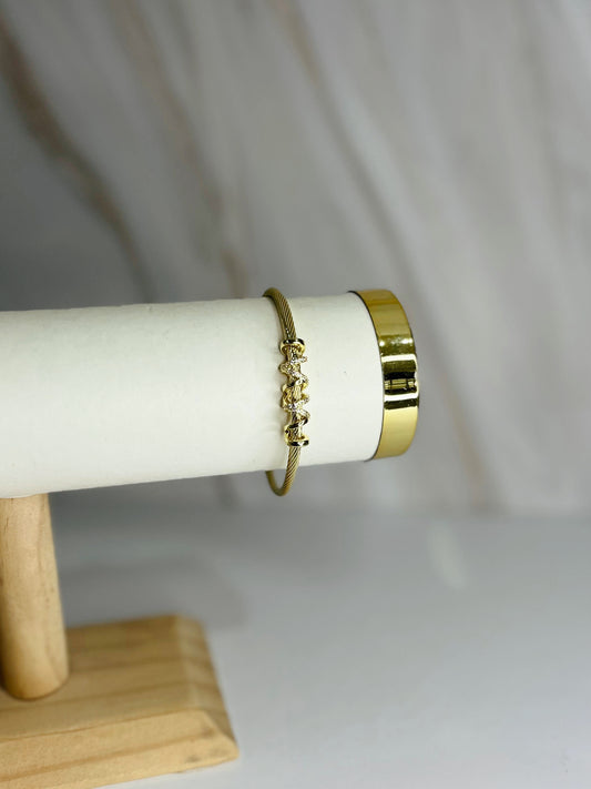 Brazalete Tomot dorado circonia