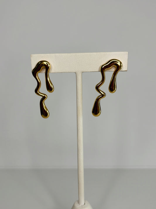 Aretes Derretidos Dorados