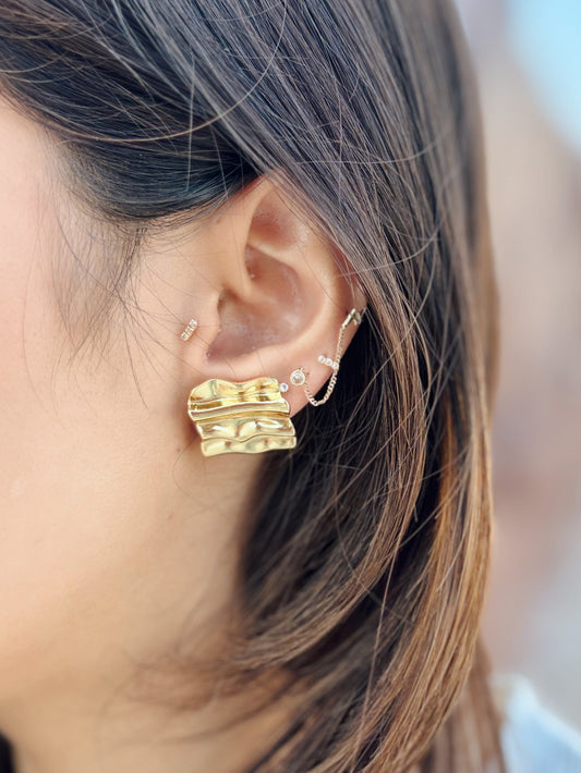 Aretes vesta dorado mini
