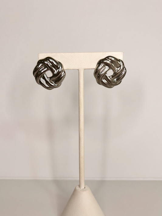 Aretes Trenza Plateados
