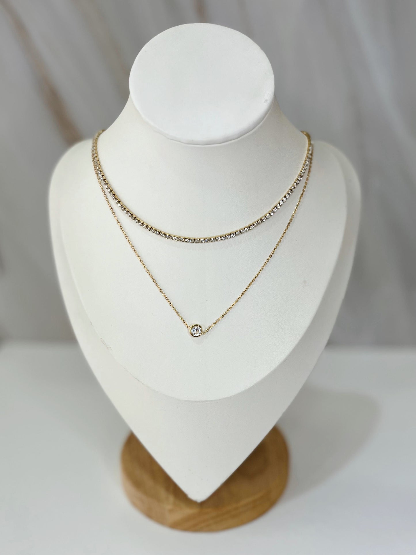 Collar doble tenis circulo