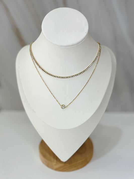 Collar doble tenis circulo