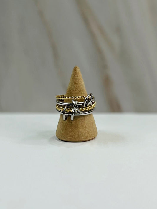 Anillo 4 bicolor argolla doble