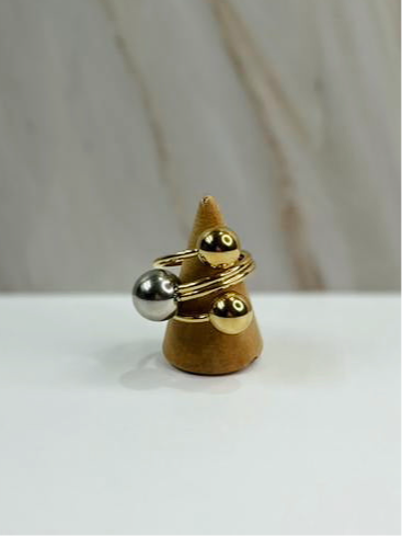 Anillo 3 bol bicolor