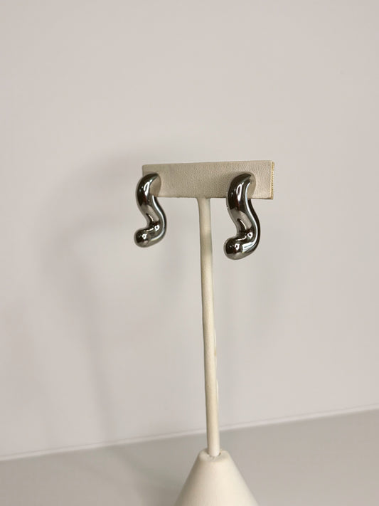 Aretes Gusanito Plateados