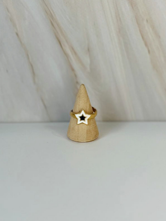 Anillo estrella blanca