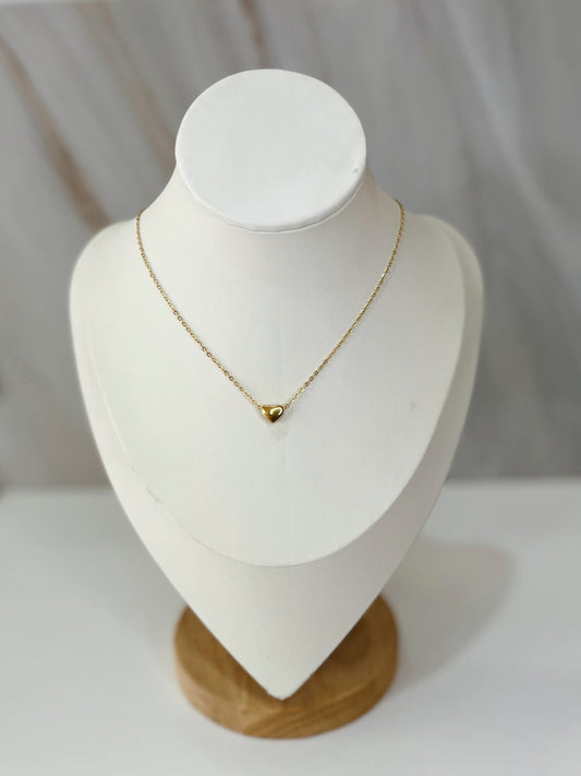 Collar corazón dorado mini