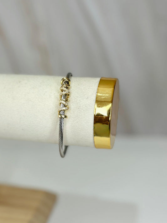 Brazalete tomot Plateado Circonia