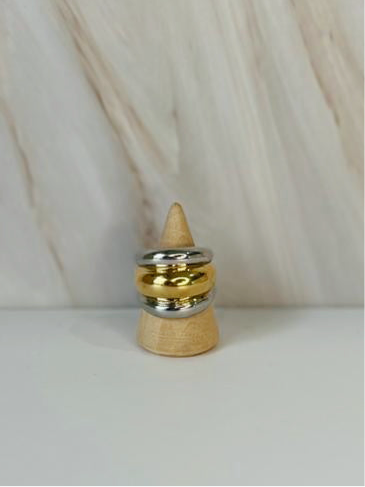 Anillo globo línea dorada #6