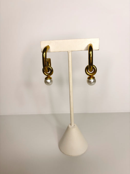 Aretes Perla Cuadrado