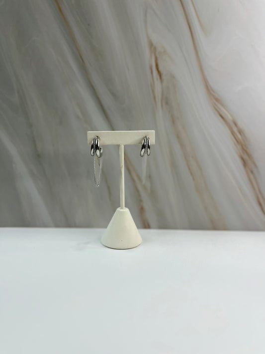 Aretes Cadena Plateado