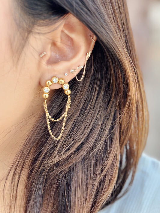 Aretes volcad dorados