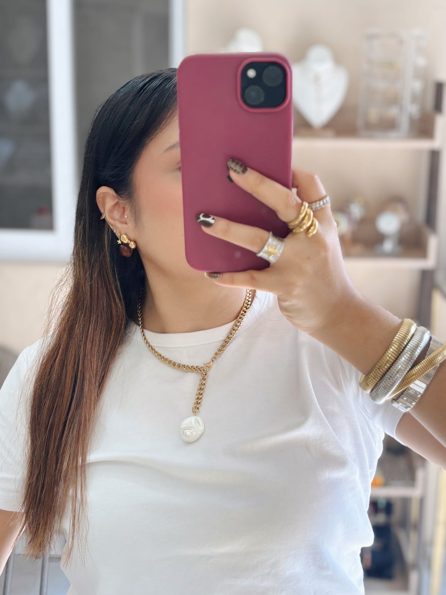 Corbatín barbado perla