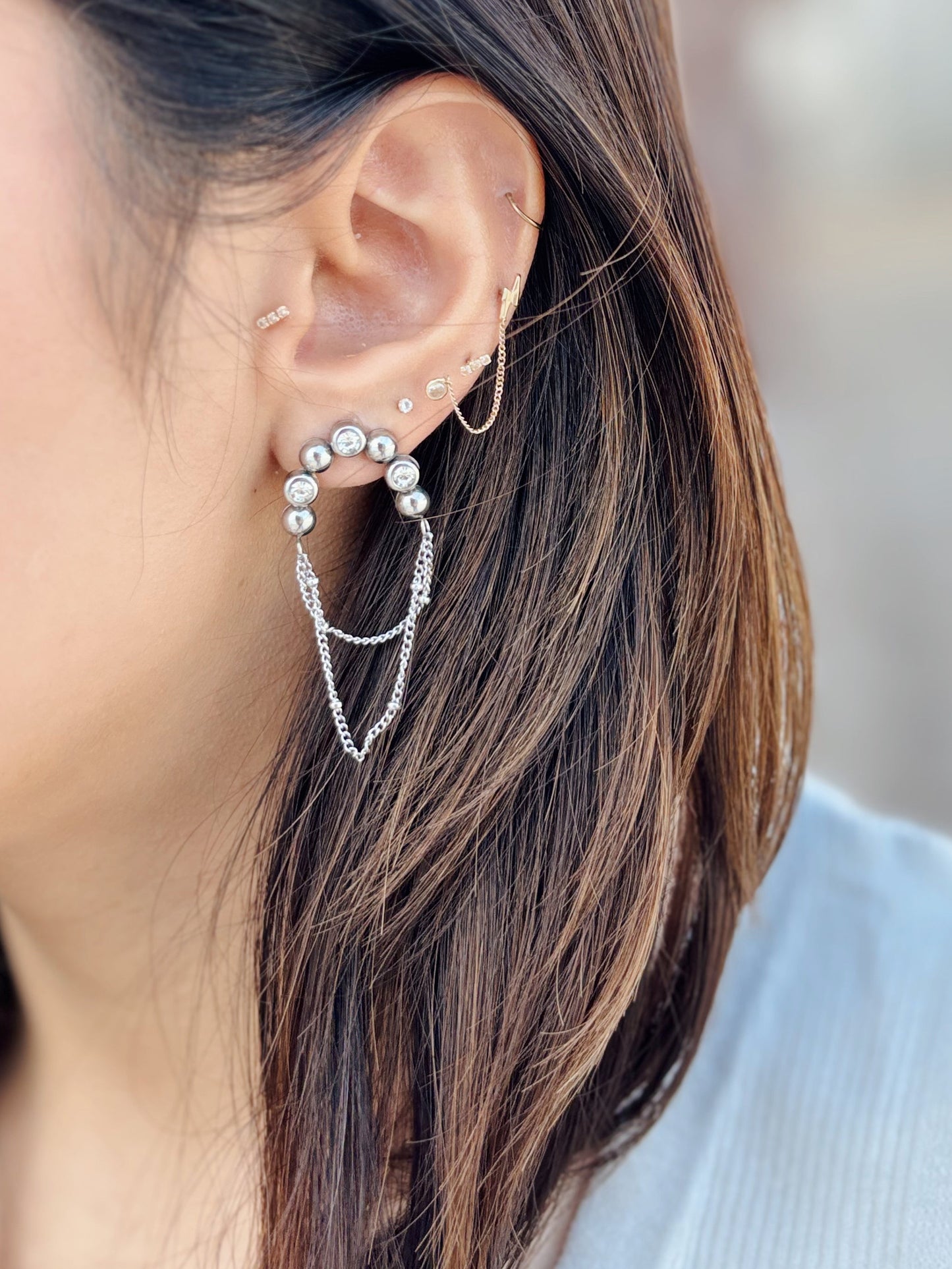 Aretes volcad plateado