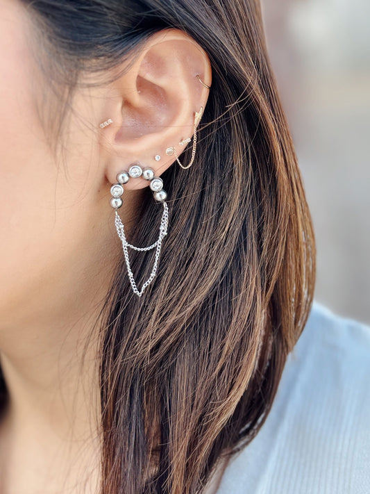 Aretes volcad plateado