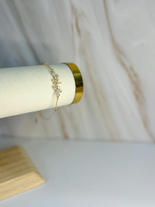 Pulsera flor zirconia