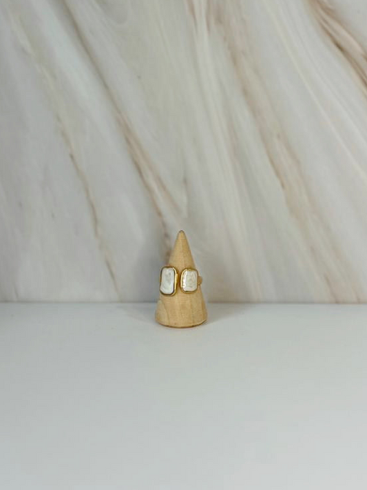 Anillo cuadros blanco