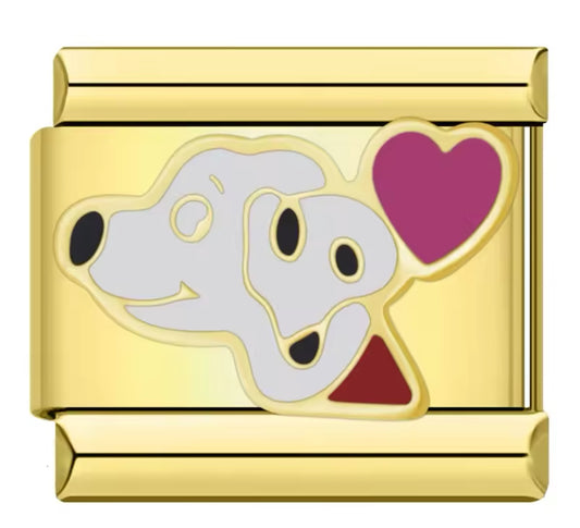 Charm Dorado Perrito Enamorado