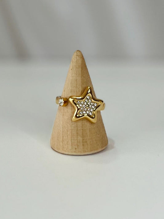 Anillo unido estrella circonia