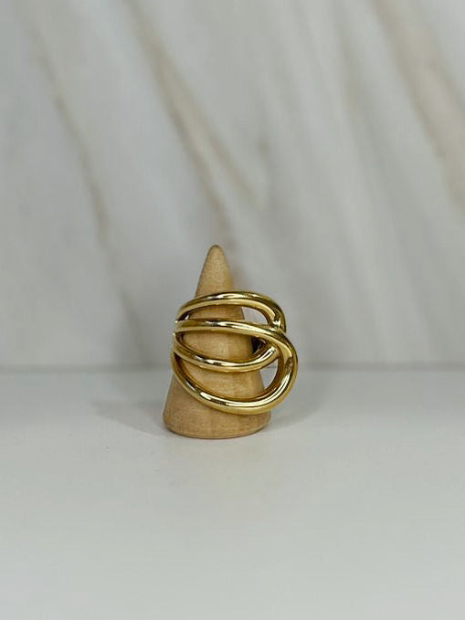 Anillo B Dorado #7