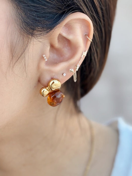 Aretes carey piedritas