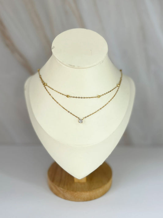 Collar doble mini circonia