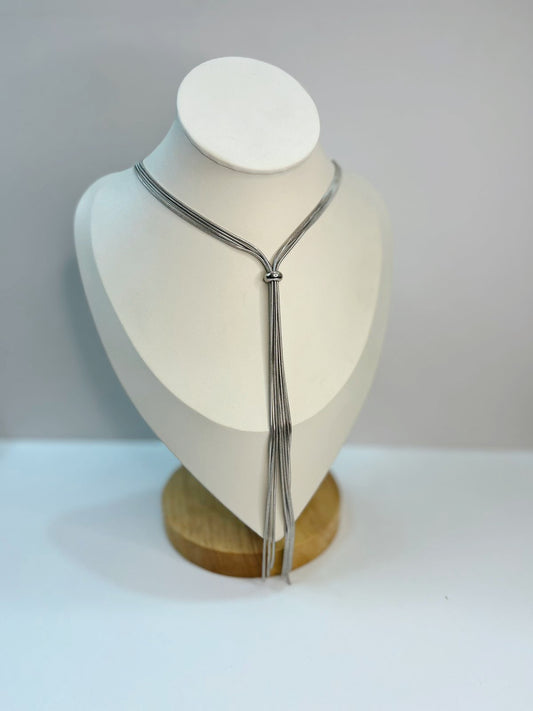 Corbatín lazos plateados