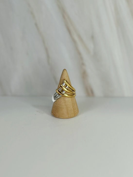 Anillo corona bicolor