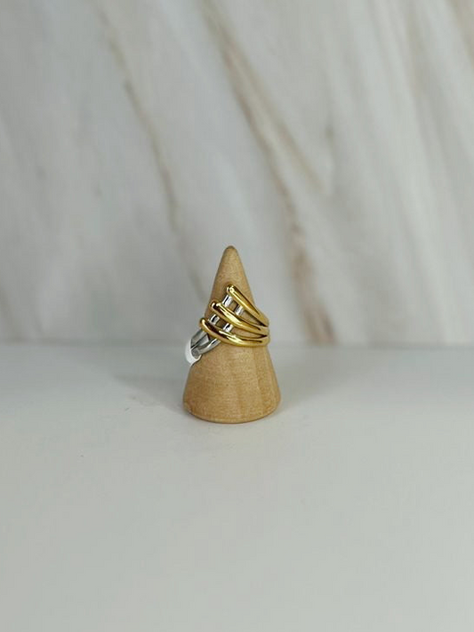 Anillo corona bicolor