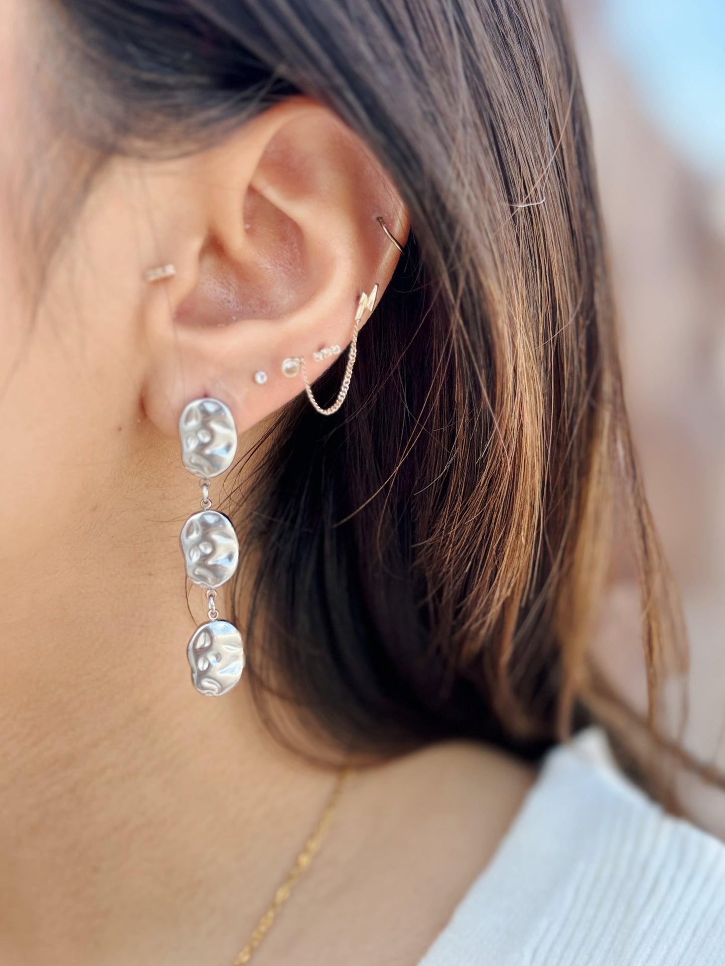 Aretes chicol plateados