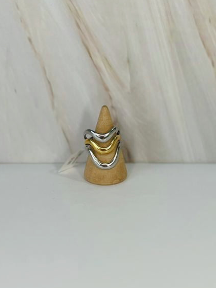 Anillo ondas bicolor