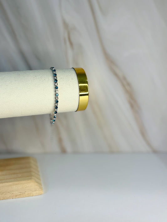 Pulsera tenis gris azul