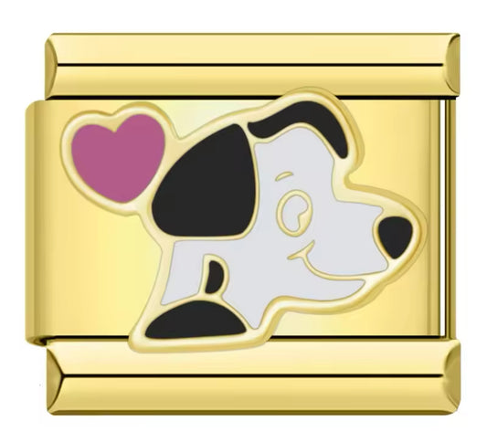 Charm Dorado Perrito Enamorado