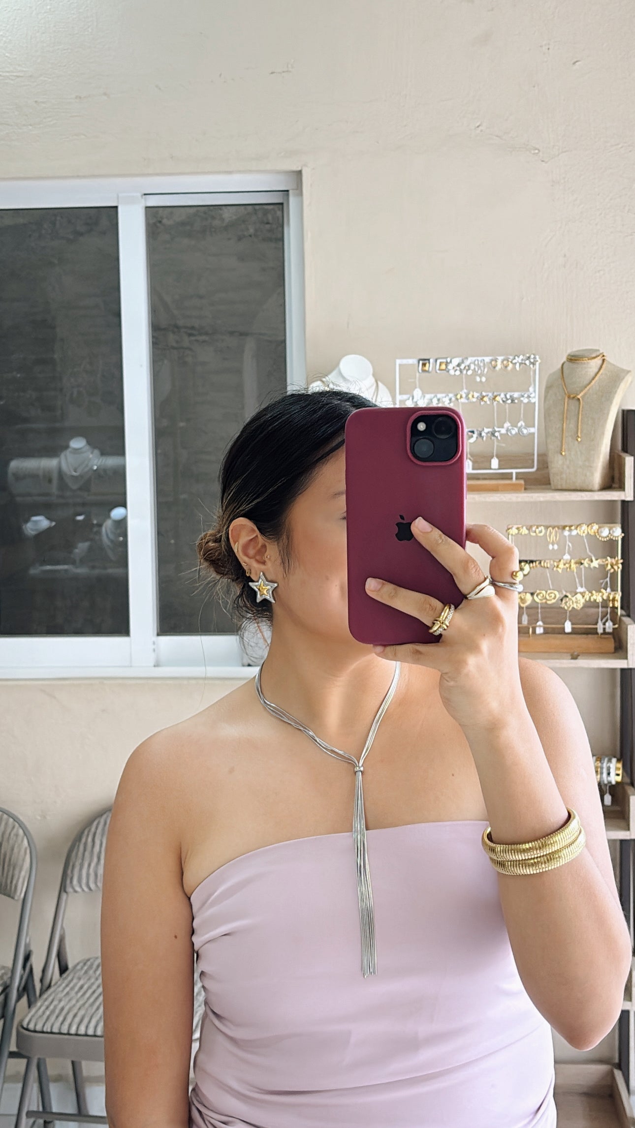 Corbatín lazos plateados