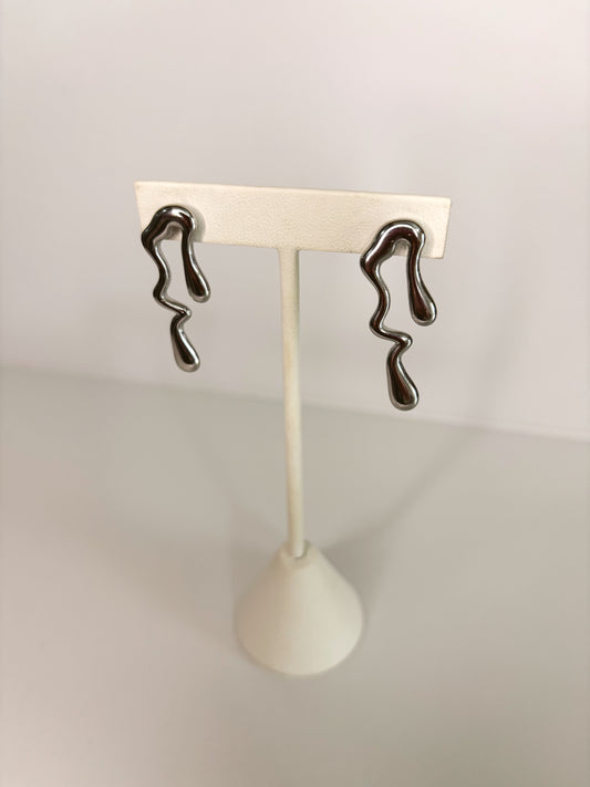 Aretes Derretido Plateados