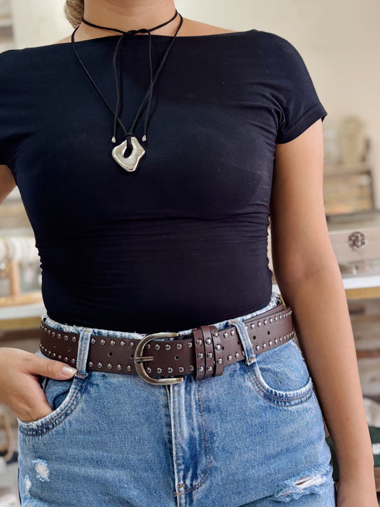 Cinturón café puntos