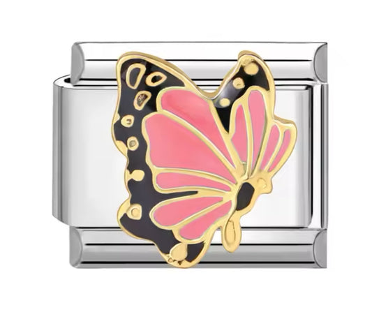 Charm mariposa rosa