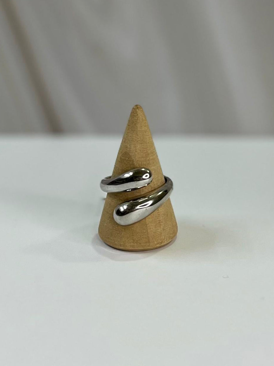 Anillo gota cruzada plat