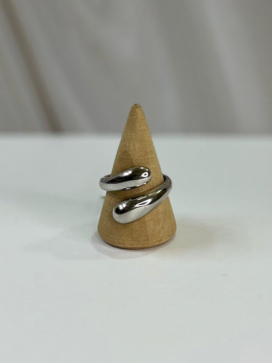 Anillo gota cruzada plat