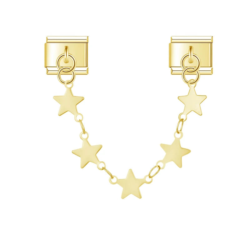 Charm Doble Estrellas Dorado