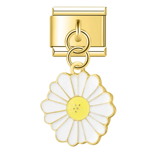 Charm Flor Colgante Dorado