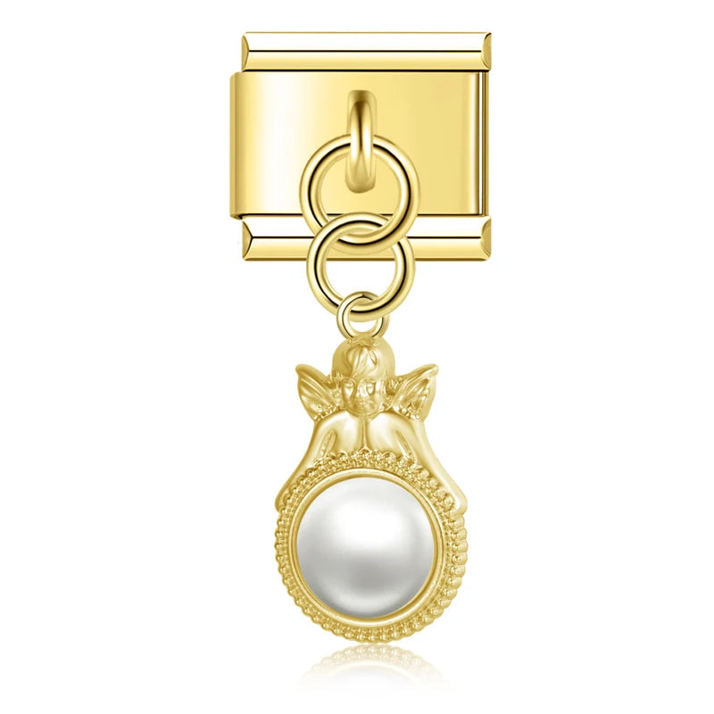 Charm Perla Colgante Dorado